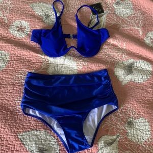 Cobalt blue high waisted bikini